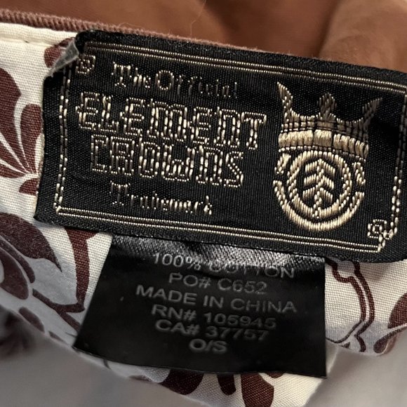 Element Crowds Muted Brown Tropical Canvas Baseball Cap w/Floral Lining - Picture 7 of 7